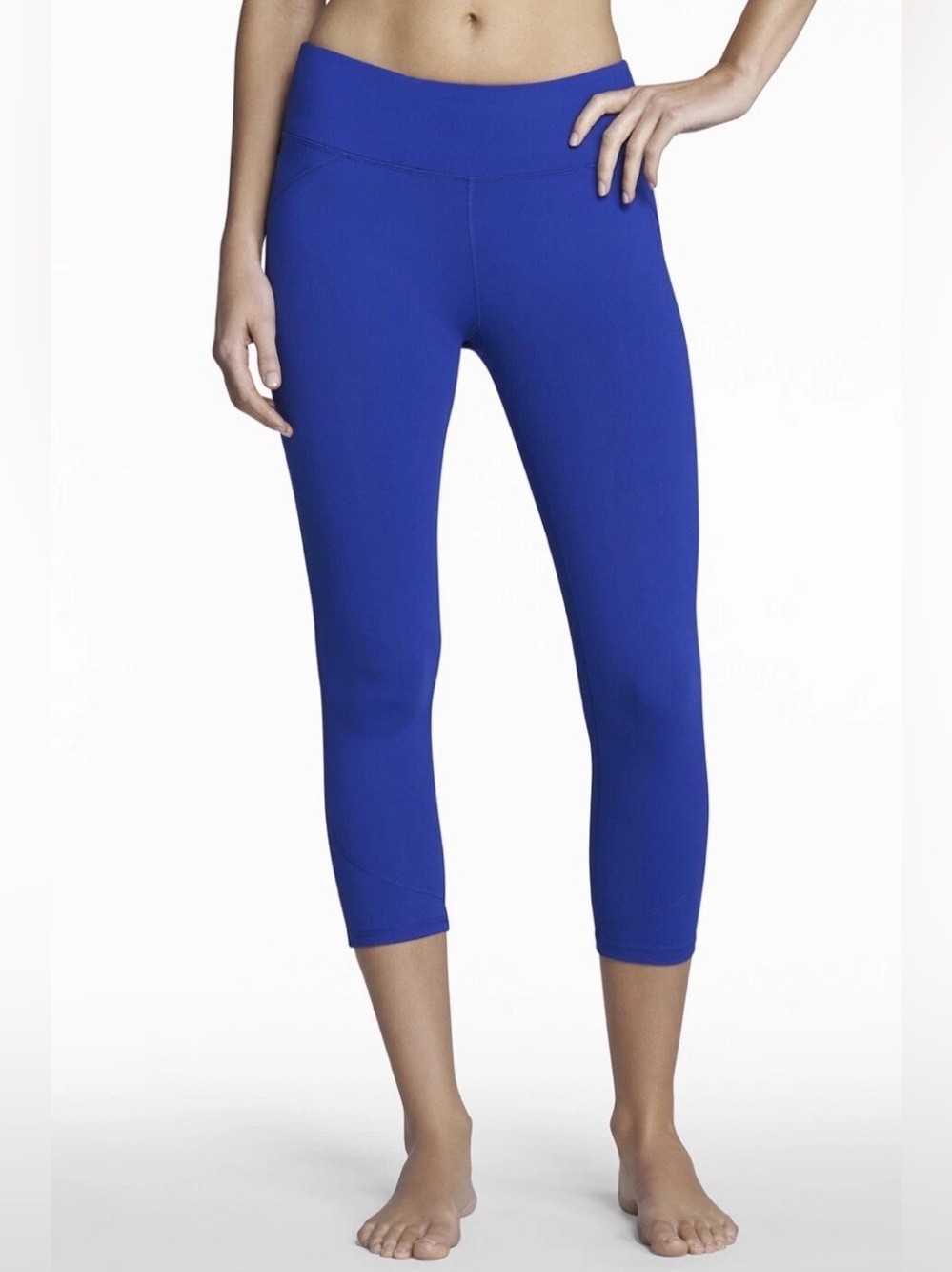 Fabletics Lima Capri Mid Rise Leggings Royal Blue Cropped Women Large L